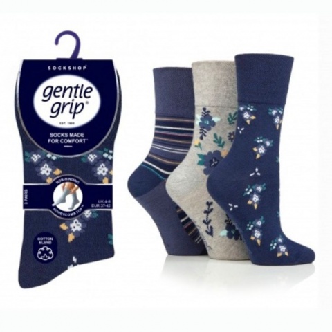 Gentle Grip Ladies Floral Socks